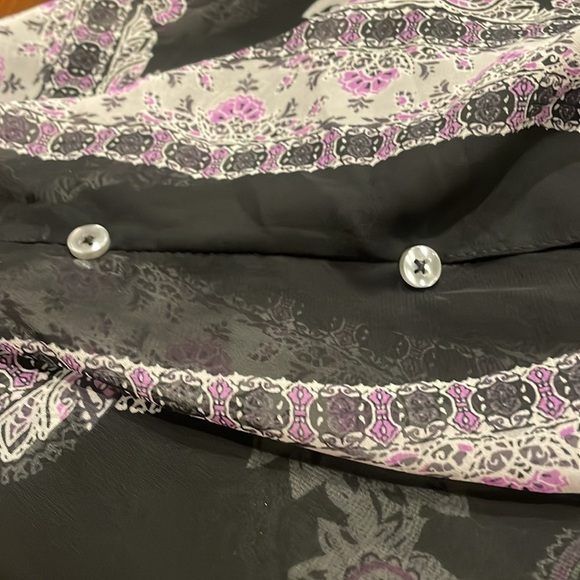 Catherine’s Sheer Patterned Two Way Poncho Black/silver/purple One Size A 5 - Picture 3 of 7